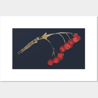 Vibrant Red Berries in Watercolors Posters and Art